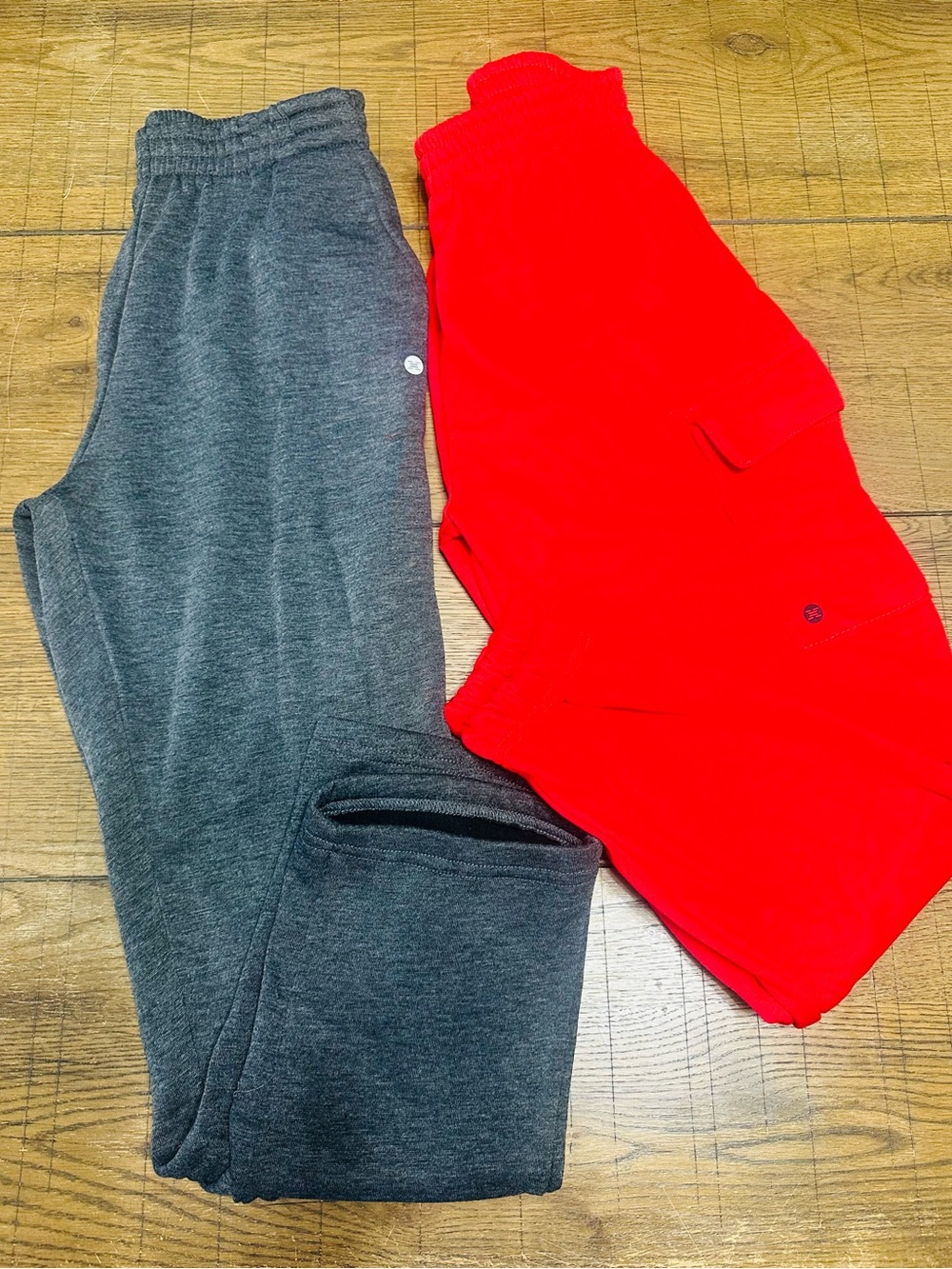 RBX Bright Red Kids Cargo Sweatpants & Gray Straight Leg Sweats 14-16 Large NWT